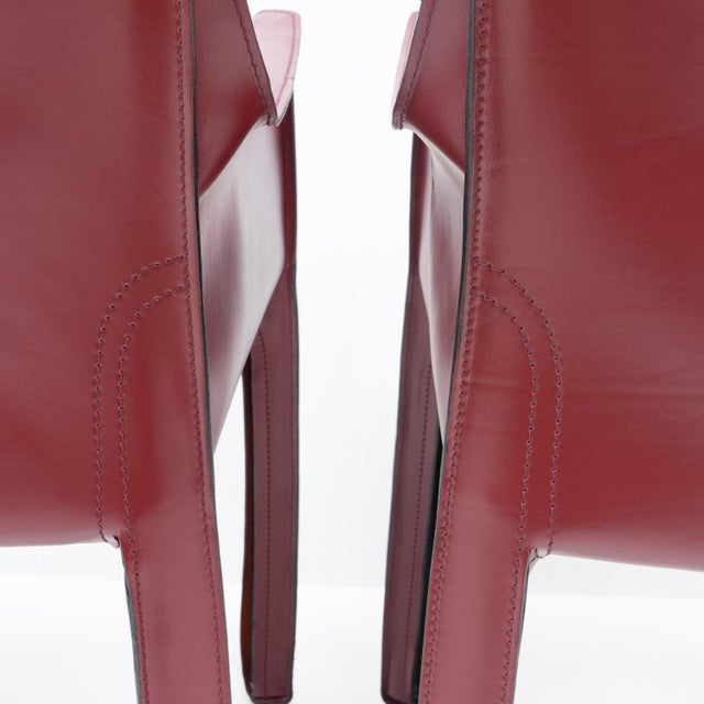 Mid-Century Modern Cab 413 Chairs by Mario Bellini for Cassina, 1990s, Set of 2 For Sale - Image 3 of 14