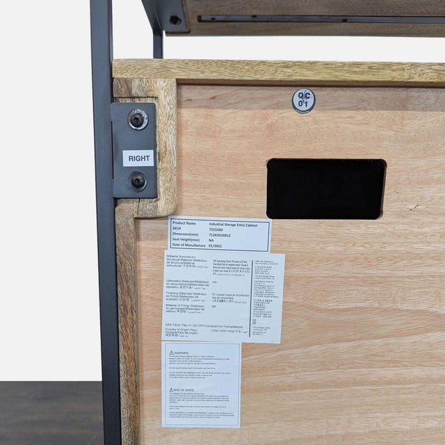 West Elm Industrial Storage Entry Cabinet For Sale - Image 9 of 9