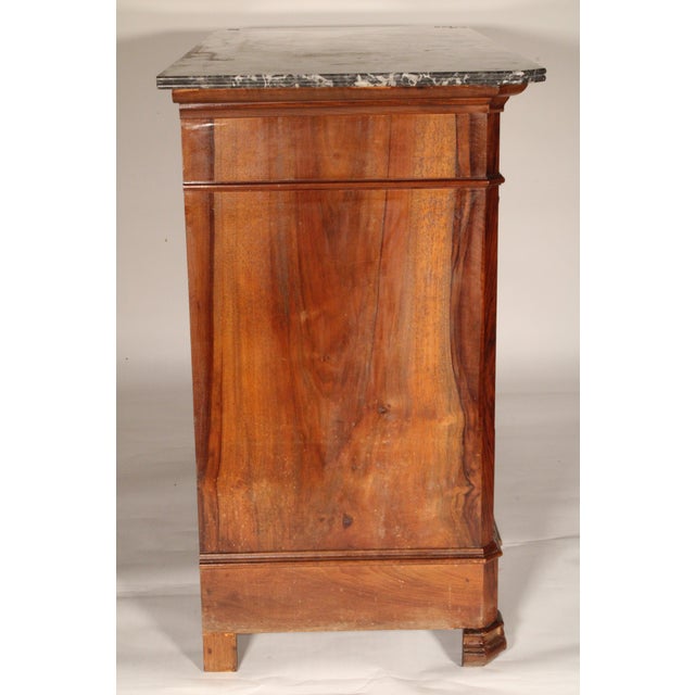 Antique Louis Philippe Style Burl Walnut Chest of Drawers With Marble Top For Sale - Image 4 of 11
