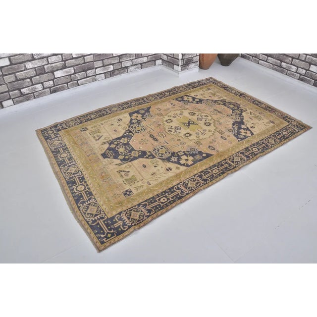 Turkish Vintage Framhouse Decor Wool Carpet For Sale - Image 3 of 10