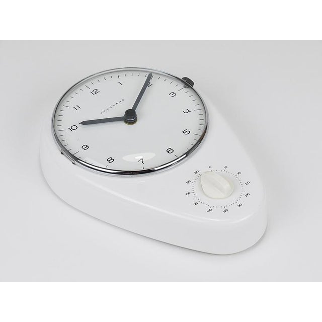 Mid-Century Modern White Wall Clock & Timer by Max Bill for Junghans, Germany, 1950s For Sale - Image 3 of 16