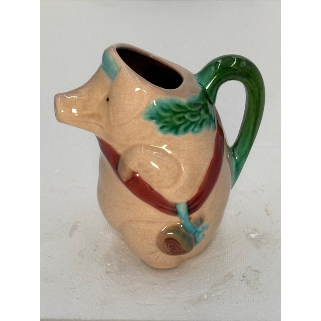 Napoleon III Late 19th Century Majolica Pig. Unique piece purchased in France. Age appropriate wear, see detailed photos...