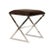 Contemporary Matthew Izzo Home X Side Stool in Brown Velvet Upholstery and Polished Nickel Base For Sale - Image 3 of 3