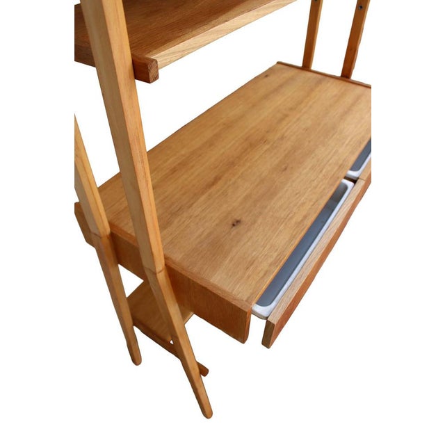 Brown Mid-Century Writing Commode, Bookshelf and Chair, 1970s, Set of 3 For Sale - Image 8 of 10