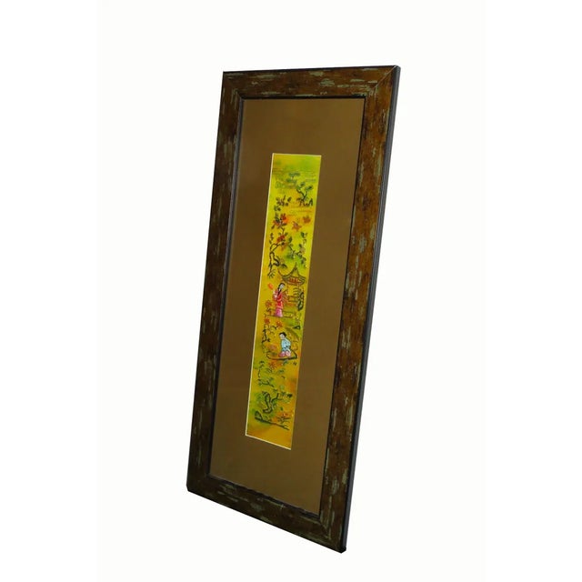 Vintage Hand Embroidered Framed Textile For Sale - Image 4 of 7