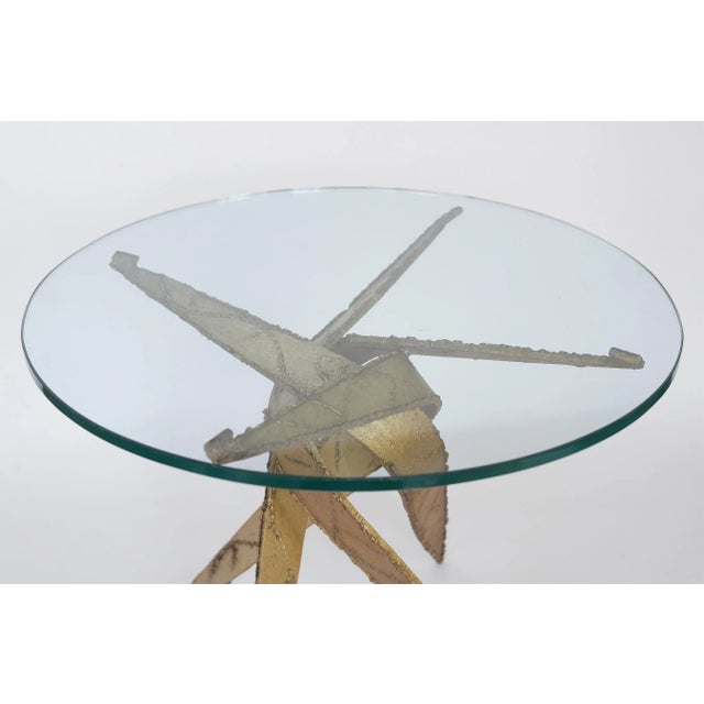 Gold Silas Seandel Brutalist Round Side Table For Sale - Image 8 of 13