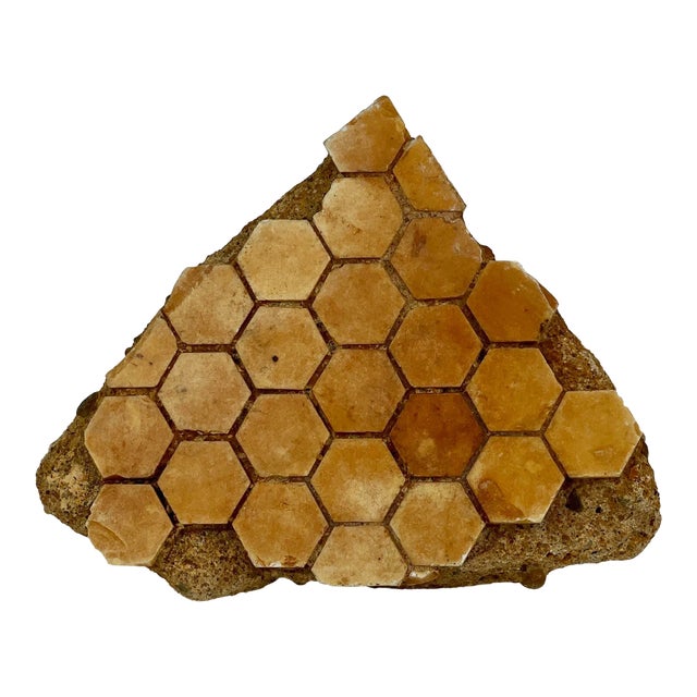 1960s Architectural Salvaged Tile Specimen for Accent Decor in Mini Hexagonal Tiles Arranged in Beehive Pattern For Sale