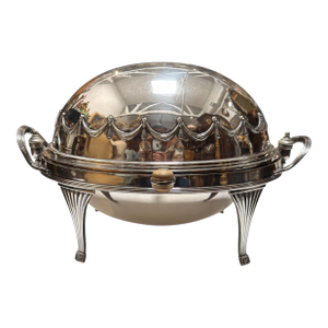 Antique Mappin & Webb Regency Silver Rotating Dome Breakfast Entre Dish