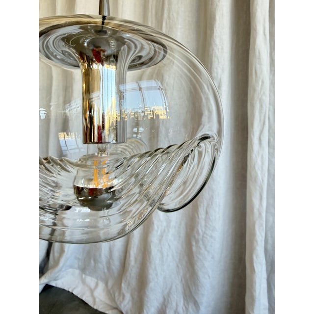 1970s Space Age Glass Futura Biomorphic Pendant by Koch & Lowy for Peill & Putzler, Germany, 1970s For Sale - Image 5 of 15