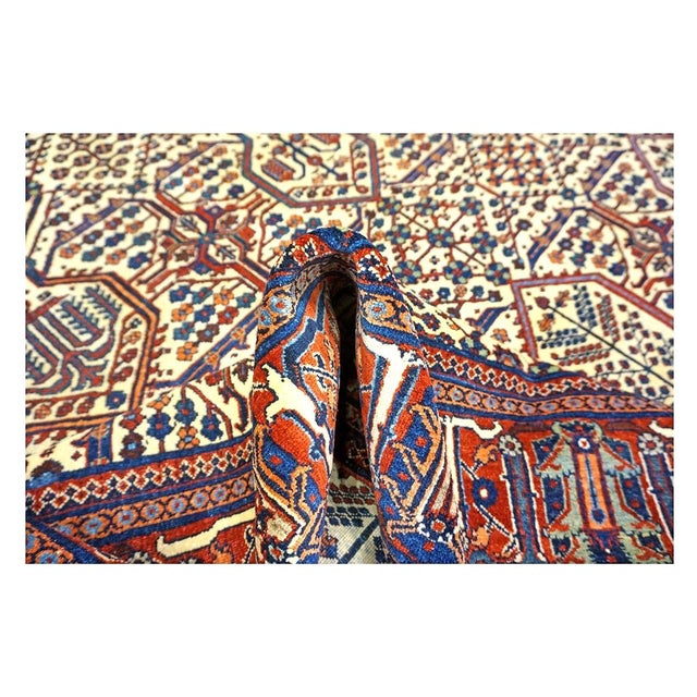 Antique Persian Joshagan 7X10 Red, Navy & Ivory Handmade Area Rug #1140490 For Sale - Image 9 of 9