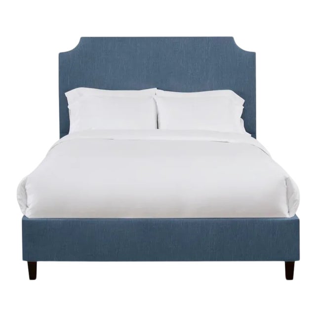 Reagan California King Bedframe, Navy Linen For Sale