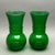 Mid 20th Century Vintage Pair of MCM Anchor Hocking Forest Green Ribbed Vases For Sale - Image 5 of 7