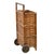 Wood Antique 1910s Woven Splint Wood Rolling Cart Utility Basket / Wheeled Shopping Trolley For Sale - Image 7 of 18