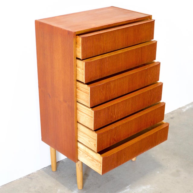 Danish Teak Six Drawer Dresser For Sale - Image 4 of 9