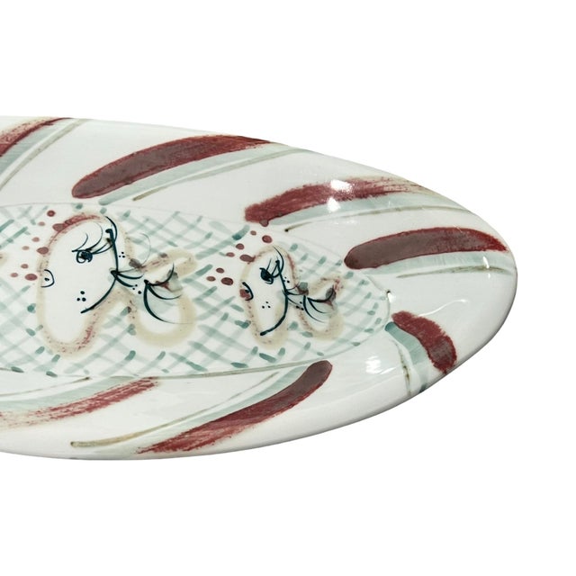 Ceramic Vintage Mid Century Modern Vintage Serving Large Plater Studio Pottery Judith Partridge Rodmell Pottery For Sale - Image 7 of 12