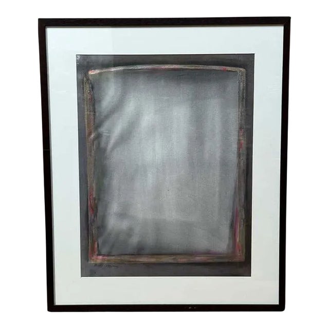 "Floating Frame" Abstract Purple and Grey by Betty Marvin For Sale