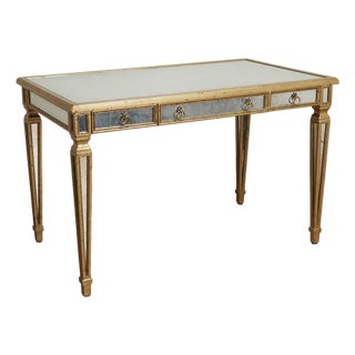 Vintage Mirrored Desk or Table by Theodore Alexander For Sale