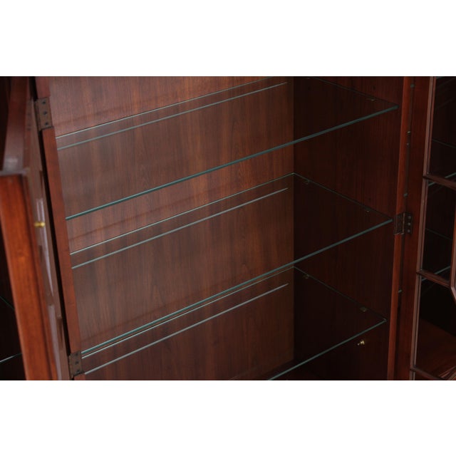 Wood Henkel Harris Model 2365 Cherry 2 Piece Breakfront For Sale - Image 7 of 18
