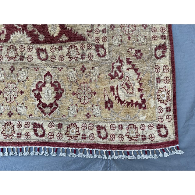 Burgundy Burgundy Sultanabad Hand-Knotted Wool Rug - 6'7" X 9'7" For Sale - Image 8 of 12