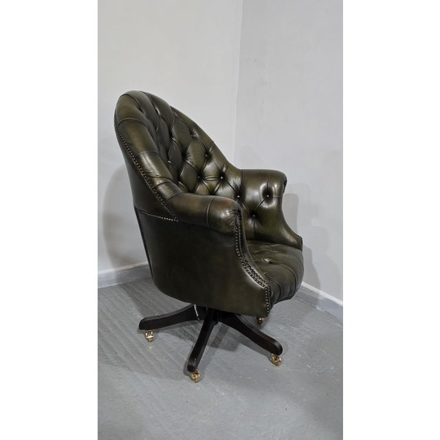 Animal Skin Leather Office Desk Chair, 1920s For Sale - Image 7 of 10
