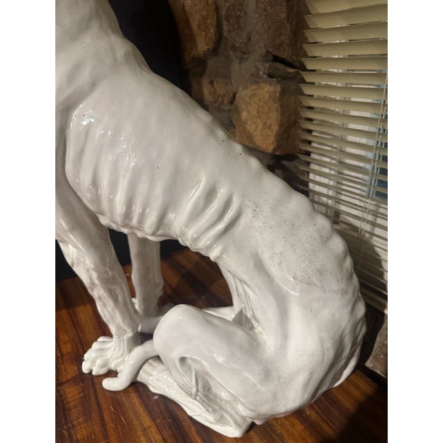 Italian Life-Size, Ceramic Sculpture of Greyhound For Sale In Atlanta - Image 6 of 16