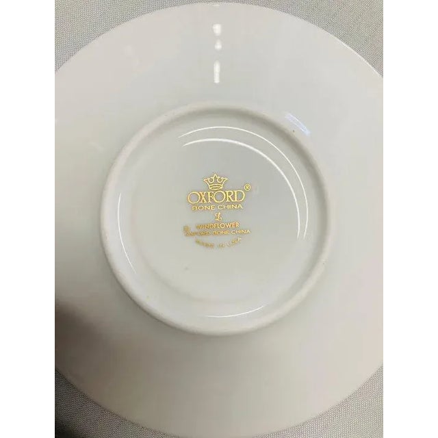 Vintage Oxford Bone China "Windflower" Cups & Saucers 12 Pieces Set For Sale - Image 4 of 5