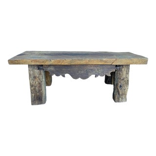 1940s Vintage Rustic Farmhouse Mesquite Bench For Sale