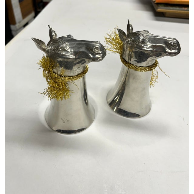 Late 19th Century Antique Silver Horse Flagon - Pair For Sale - Image 5 of 11