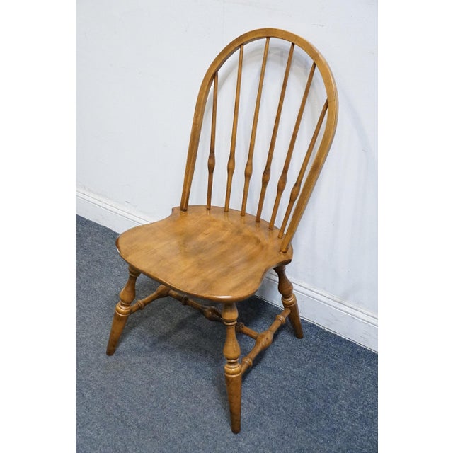 Wood Ethan Allen Circa 1776 Collection Solid Maple Early American Bowback Windsor Dining Side Chair 18-6211 For Sale - Image 7 of 11