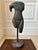 Fabulous Brutalist Female Torso Sculpture. Wood sculpture upon wood base, with metal mounting bar. Brutalist and cubist in...