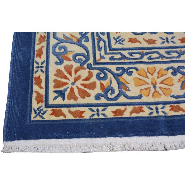 Vintage Chinese Art Deco Hand Knotted Wool Rug, 8'9x11'4 For Sale - Image 4 of 6