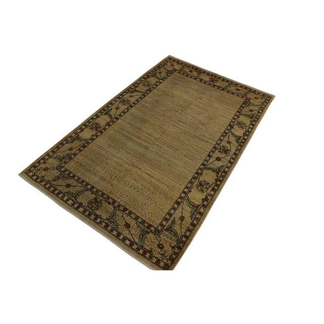 With strict standards of craftsmanship and quality of materials used this modern inspired hand knotted Gabbeh rug is a...