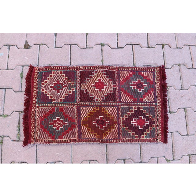 1970s Tribal Burgundy Cecim Kilim Rug For Sale - Image 4 of 13
