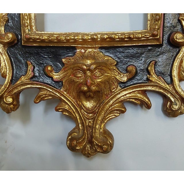 Wood Vintage Hollywood Regency Italian Carved Mirror, Picture Frame For Sale - Image 7 of 10