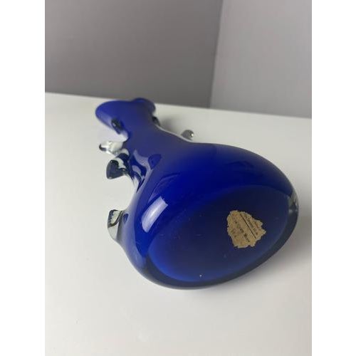 Shark Fin Vase in Blue Glass by HSG Tarnowiec For Sale - Image 10 of 11