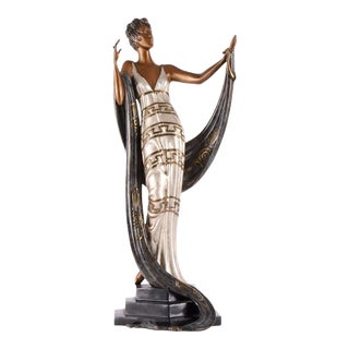 1986 Erte Bronze Sculpture Coquette 67/375 For Sale