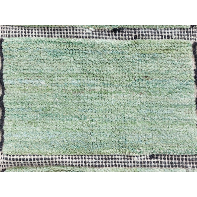 Modern Flatweave Geometric Mint Oversized Rug "Riziere" by Doris Leslie Blau For Sale In New York - Image 6 of 9