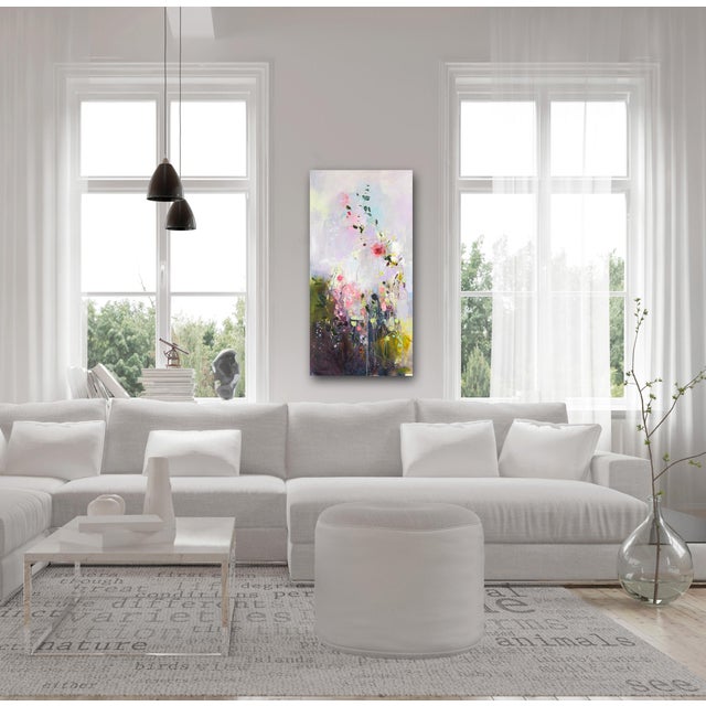 Purple Moment in Time - Original Contemporary Abstract Oil Painting on Wood Panel by Denna Erickson For Sale - Image 8 of 9