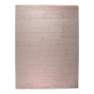 10x14 Rhea Moroccan Coral Open Field Geometric Modern Hand Knotted Wool Carpet Rug For Sale