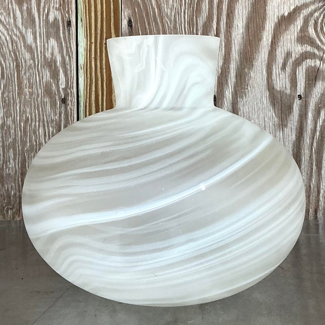 Mid 20th Century Vintage Italian Art Glass Vase After Murano Vietri For Sale - Image 5 of 6