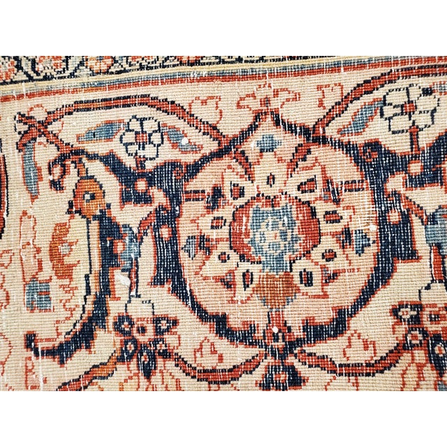 Antique Tabriz Carpet, Hadji Jalili Persian Rug, Earth Tones, Ivory, Terracotta For Sale - Image 9 of 17