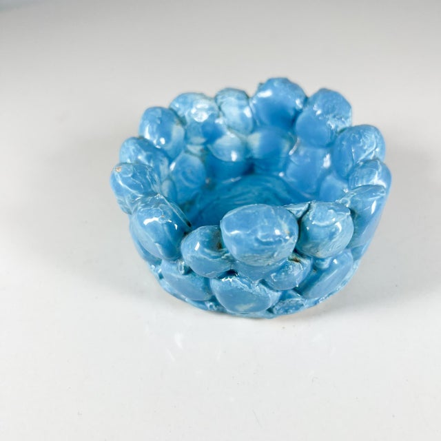1970s 1970s Modern Pottery Aquamarine Art Sculpture Signed Erica For Sale - Image 5 of 5