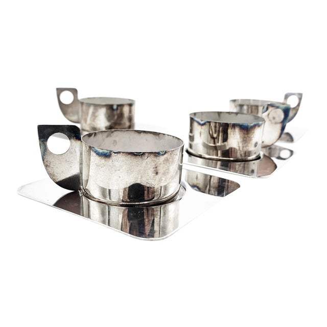 MidCentury Modern Wolff Silver Plated Espresso Serving Set 8 Pieces
