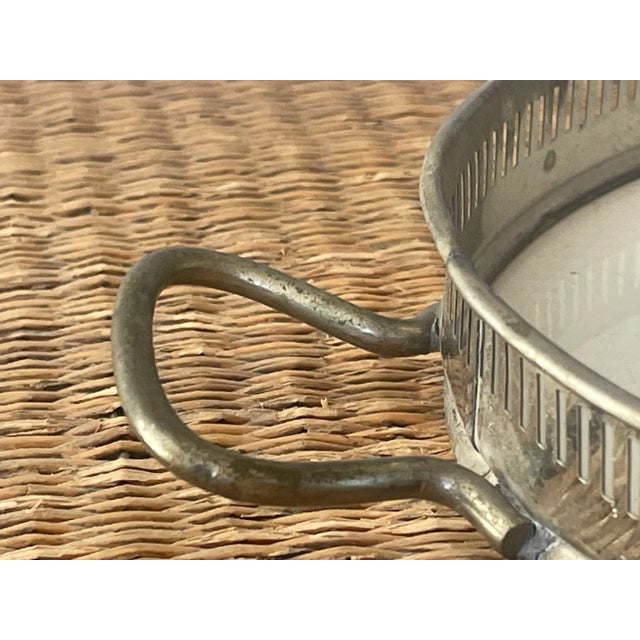 Mid Century German Porcelain and Metal Gallery Tray For Sale - Image 10 of 11