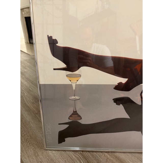 Abstract Vintage Yuri Dojc Art Print Poster Woman High Heels Martini Glass Portrait For Sale - Image 3 of 5