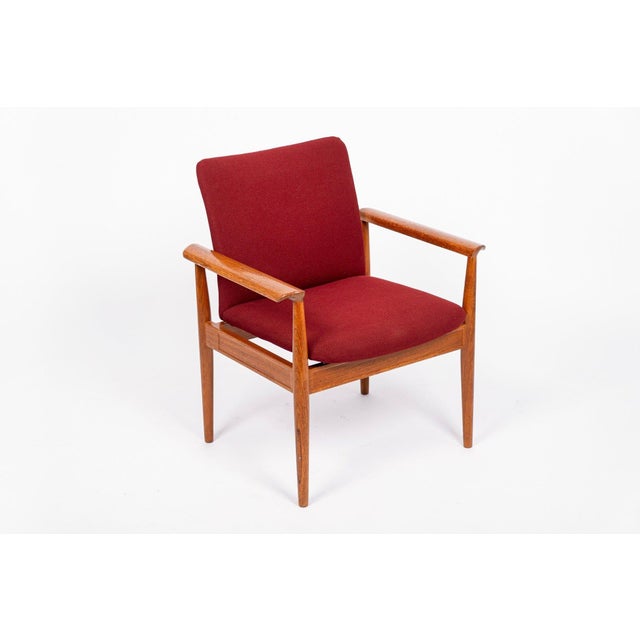 Red Danish Modern Red Diplomat Chairs by Finn Juhl for France & Daverkosen For Sale - Image 8 of 12