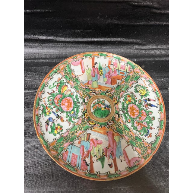 Antique Chinese Rose Medallion Porcelain Plate For Sale - Image 9 of 9