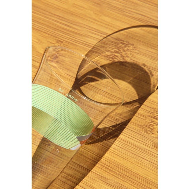 Italian Geometrical Glasses from Cerve, 1980s, Set of 7 For Sale - Image 4 of 5