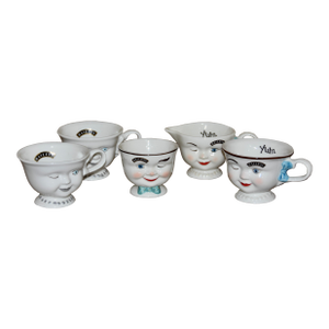 Vintage Baileys Irish Cream Winking Creamer & Sugar Yum Coffee Tea Cups 5pc Set
