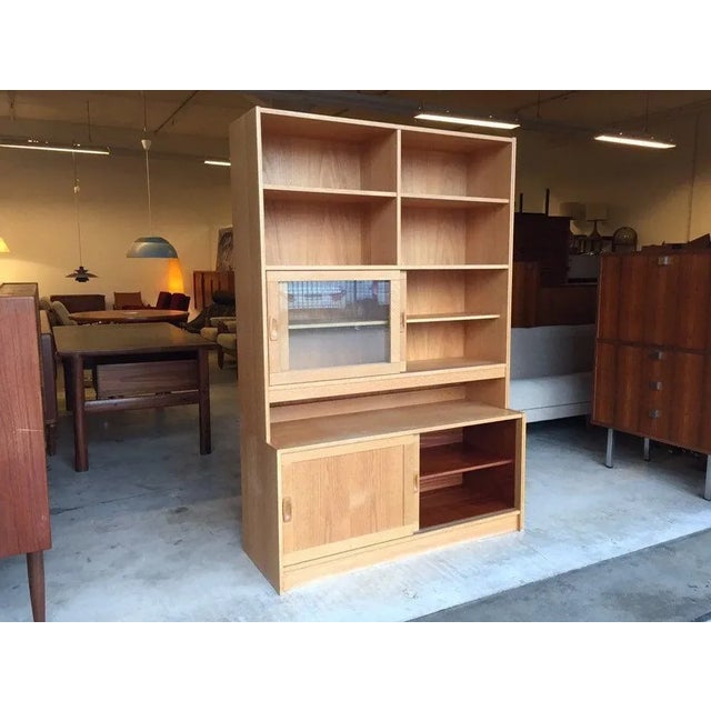 Danish Oak & Teak Bookshelf, 1960s For Sale - Image 9 of 11